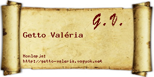 Getto Valéria névjegykártya